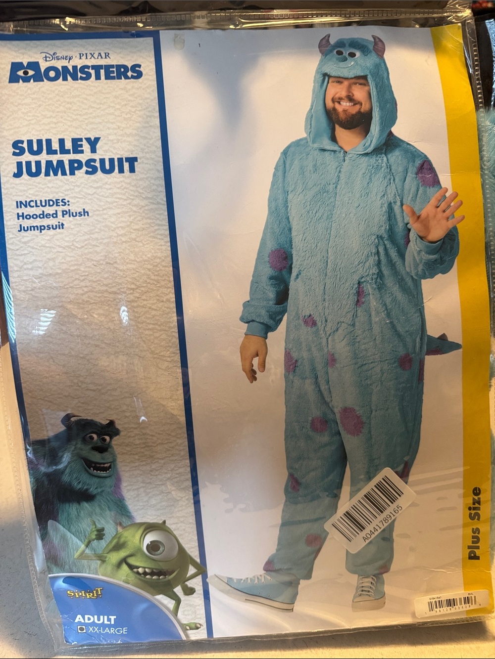 Spirit Sulley Jumpsuit Plush Hooded Costume - Light Blue with Purple Spots